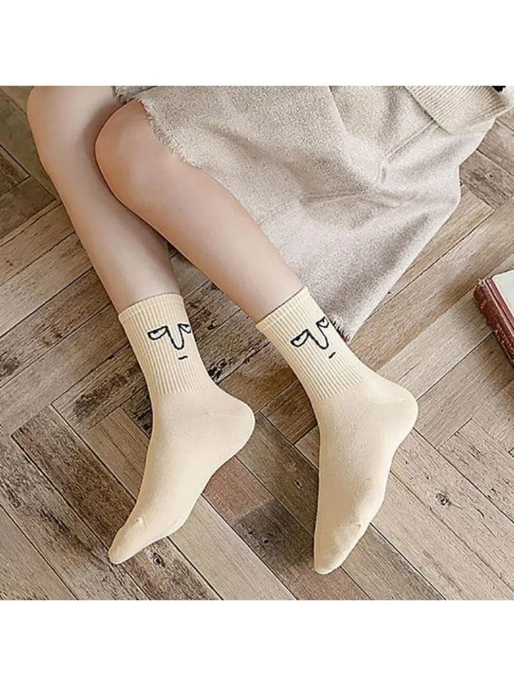 10-Pack Funny Emotion Crew Socks - Soft Cotton, 10 Unique Designs & Colors